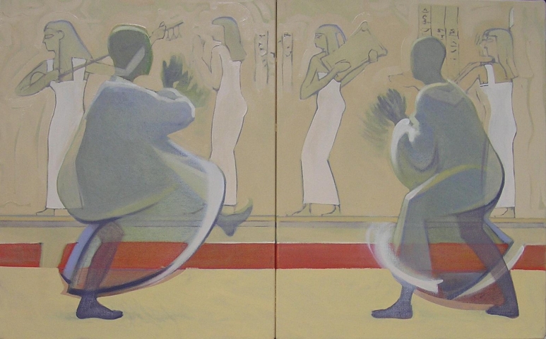 Egyptian dancers in an interior
